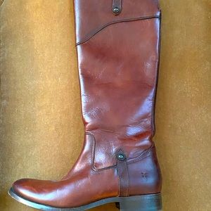 FRYE RIDING BOOTS / COGNAC VACHETTA LEATHER